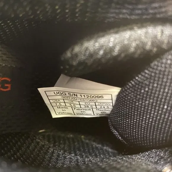 UGG Women's Black Highland Hi Heritage 1120096 Lace Up Sneakers - 7.5 - Picture 7 of 8